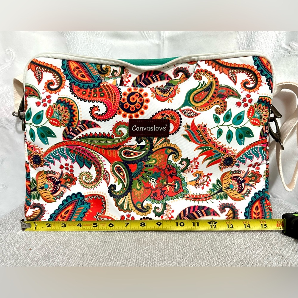 Green and Orange Paisley Laptop Bag H0008
